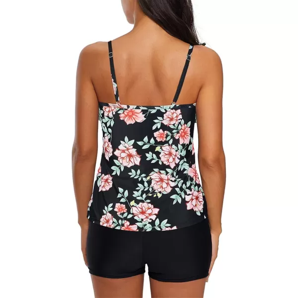 Zando Tankini Swimsuit for Women 2024 Tummy Control Bathing Suit Tops with Boyshorts Modest Flowy Swimsuit Women Swim Dress