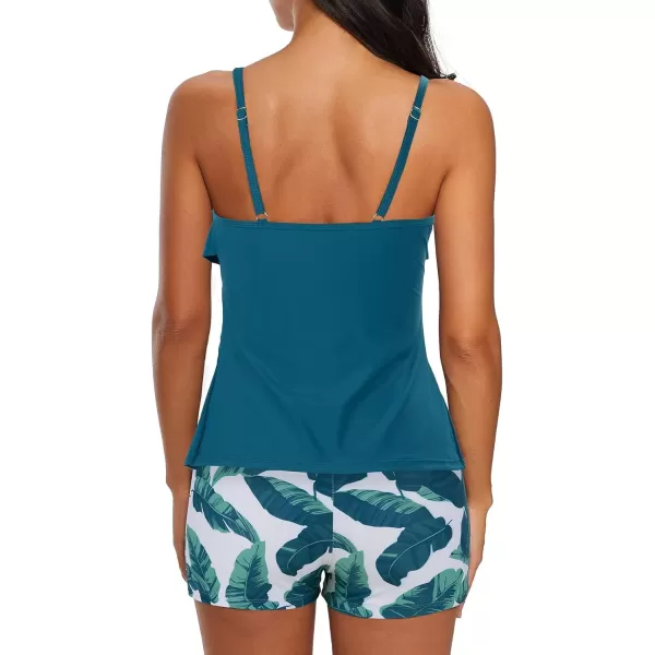 Zando Tankini Swimsuit for Women 2024 Tummy Control Bathing Suit Tops with Boyshorts Modest Flowy Swimsuit Women Swim Dress