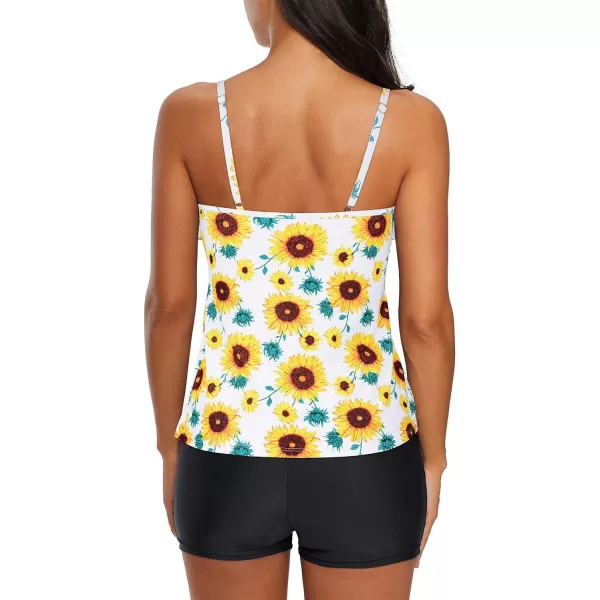Zando Tankini Swimsuit for Women 2024 Tummy Control Bathing Suit Tops with Boyshorts Modest Flowy Swimsuit Women Swim Dress
