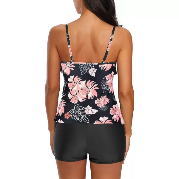 Zando Tankini Swimsuit for Women 2024 Tummy Control Bathing Suit Tops with Boyshorts Modest Flowy Swimsuit Women Swim Dress