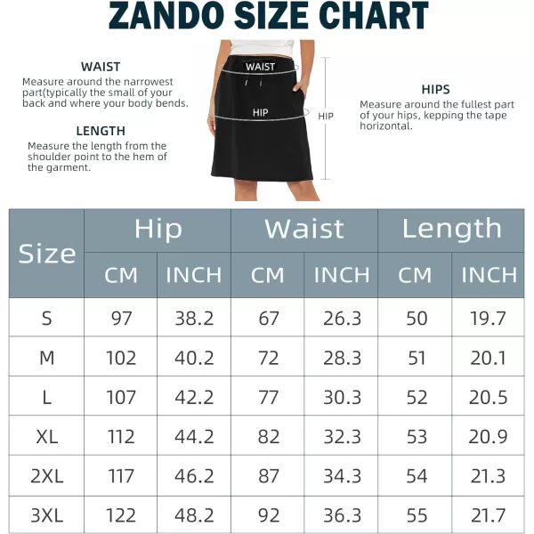 Zando Tennis Skirts for Women with Pockets Athletic Knee Length Golf Casual Skorts Shorts Sports Drawstring Waist Skirt