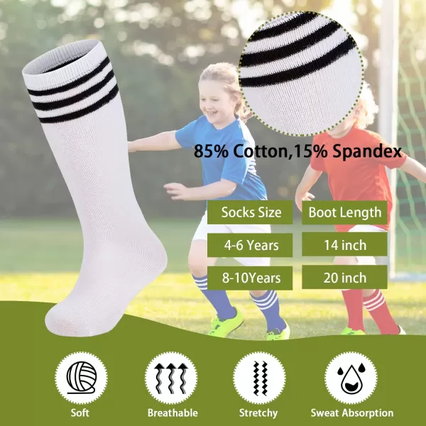 Zando Toddler Soccer Socks Boys Girls Knee High Striped Tube Socks Kids School Uniform Dress Socks Athletic Long Socks