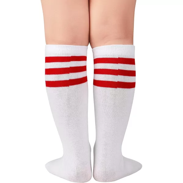 Zando Toddler Soccer Socks Boys Girls Knee High Striped Tube Socks Kids School Uniform Dress Socks Athletic Long Socks