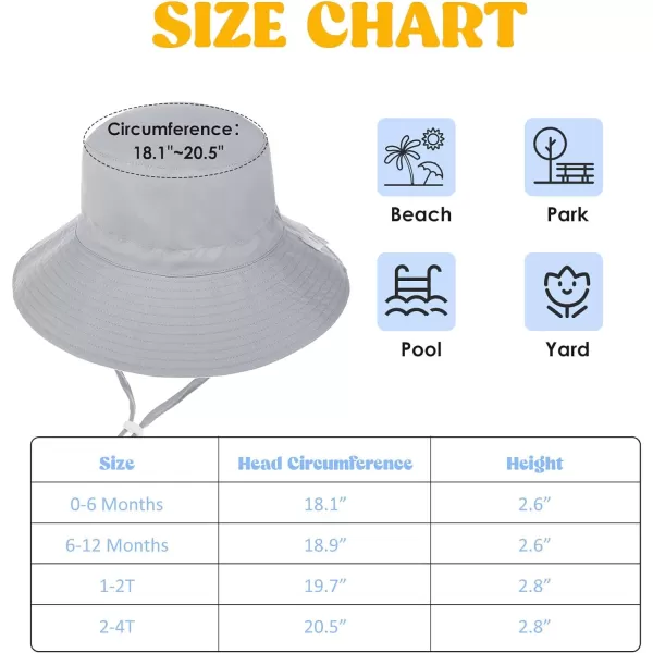 Zando Toddler Sun Hat for Baby Sun Hats UPF 50+ Adjustable Baby Sun Protection Bucket Hat Toddler Bucket Hats for Boys Girls