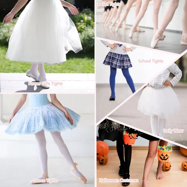 Zando Ultra Soft Ballet Tights for Girls Footed Dance Tights Colorful Girls Leggings2-12T 