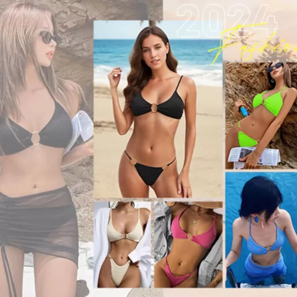 Zando Women Bikini Swimsuits Two Piece Sexy Thong Swimsuit Bathing Suit Spaghetti Strap Swimsuits Swimwear Bikini Sets