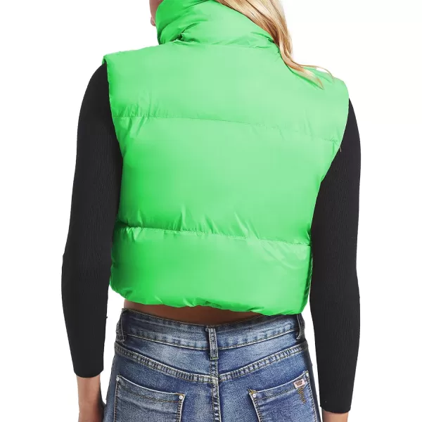 Zando Women Cropped Puffer Vest Sleeveless Lightweight Warm Vest Outerwear Full Zip Stand Collar Vest Jacket