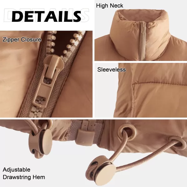 Zando Women Cropped Puffer Vest Sleeveless Lightweight Warm Vest Outerwear Full Zip Stand Collar Vest Jacket