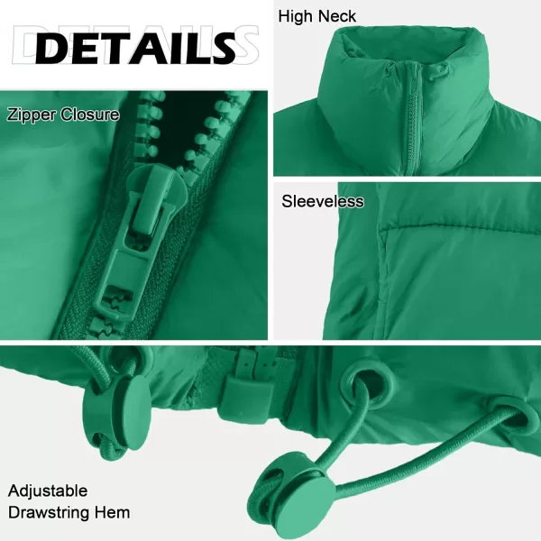 Zando Women Cropped Puffer Vest Sleeveless Lightweight Warm Vest Outerwear Full Zip Stand Collar Vest Jacket