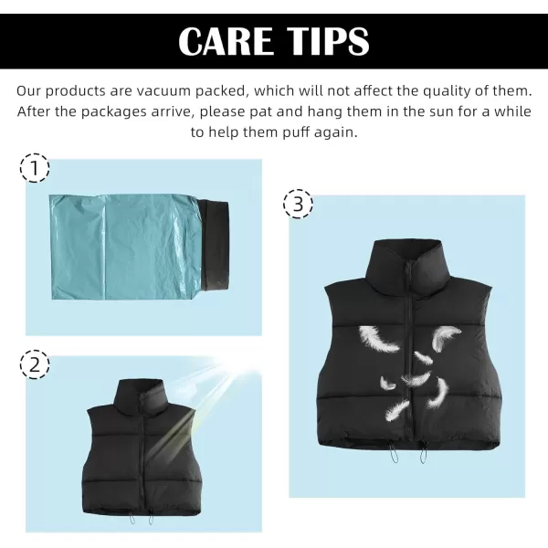 Zando Women Cropped Puffer Vest Sleeveless Lightweight Warm Vest Outerwear Full Zip Stand Collar Vest Jacket