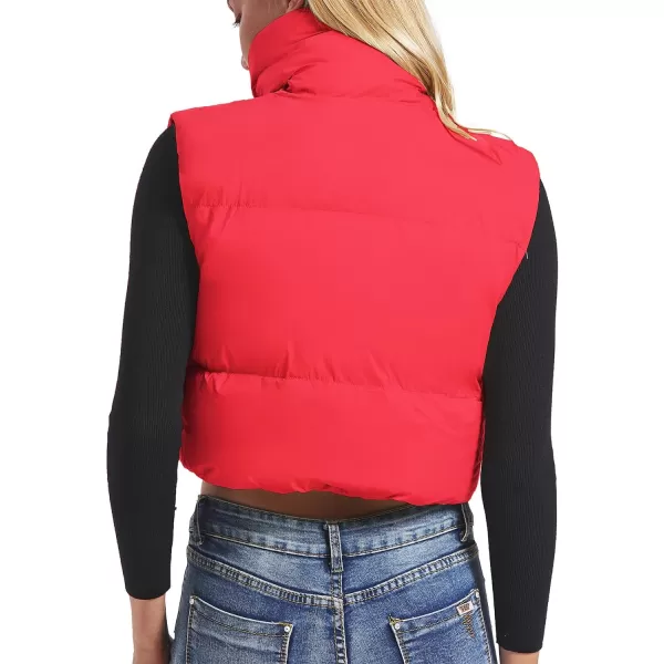 Zando Women Cropped Puffer Vest Sleeveless Lightweight Warm Vest Outerwear Full Zip Stand Collar Vest Jacket