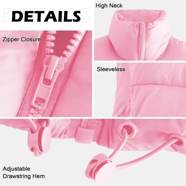 Zando Women Cropped Puffer Vest Sleeveless Lightweight Warm Vest Outerwear Full Zip Stand Collar Vest Jacket