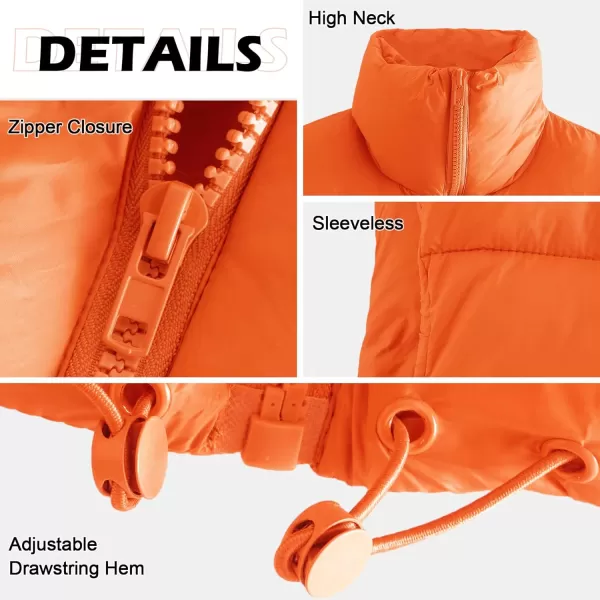 Zando Women Cropped Puffer Vest Sleeveless Lightweight Warm Vest Outerwear Full Zip Stand Collar Vest Jacket