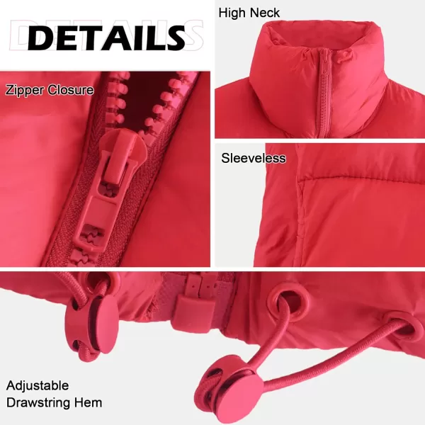 Zando Women Cropped Puffer Vest Sleeveless Lightweight Warm Vest Outerwear Full Zip Stand Collar Vest Jacket
