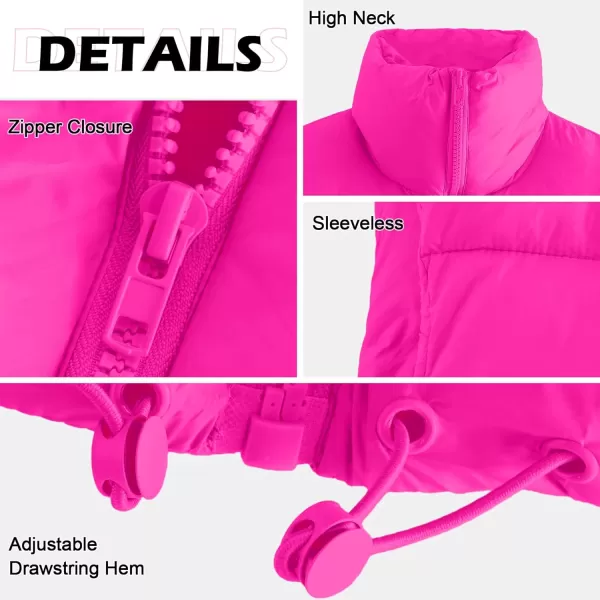 Zando Women Cropped Puffer Vest Sleeveless Lightweight Warm Vest Outerwear Full Zip Stand Collar Vest Jacket