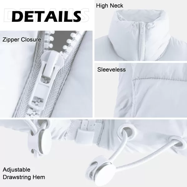 Zando Women Cropped Puffer Vest Sleeveless Lightweight Warm Vest Outerwear Full Zip Stand Collar Vest Jacket