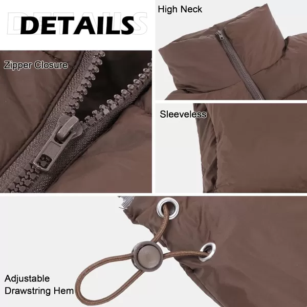 Zando Women Cropped Puffer Vest Sleeveless Lightweight Warm Vest Outerwear Full Zip Stand Collar Vest Jacket