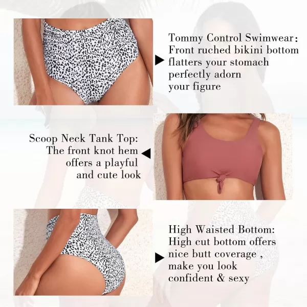 Zando Women High Waisted Bikini Set Cute Bikinis for Teen Girl Sports Color Block Swimsuit 2 Piece High Cut Bathing Suit