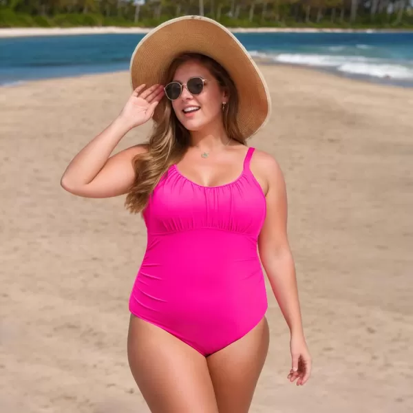 Zando Women Plus Size One Piece Swimsuit Women Tummy Control Bathing Suit Vintage Swim Suits Twist Front Ruched Swimwear