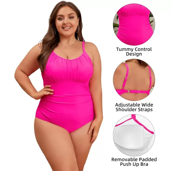 Zando Women Plus Size One Piece Swimsuit Women Tummy Control Bathing Suit Vintage Swim Suits Twist Front Ruched Swimwear