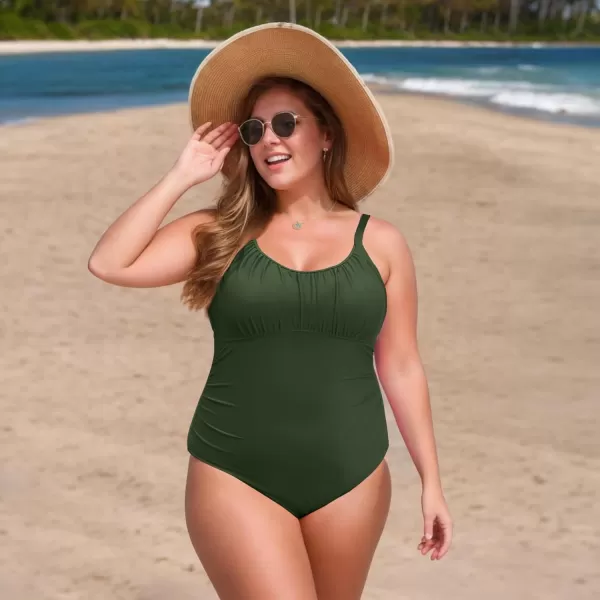 Zando Women Plus Size One Piece Swimsuit Women Tummy Control Bathing Suit Vintage Swim Suits Twist Front Ruched Swimwear