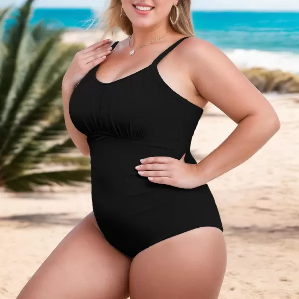 Zando Women Plus Size One Piece Swimsuit Women Tummy Control Bathing Suit Vintage Swim Suits Twist Front Ruched Swimwear