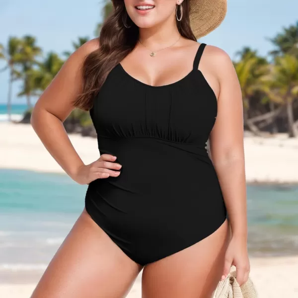 Zando Women Plus Size One Piece Swimsuit Women Tummy Control Bathing Suit Vintage Swim Suits Twist Front Ruched Swimwear