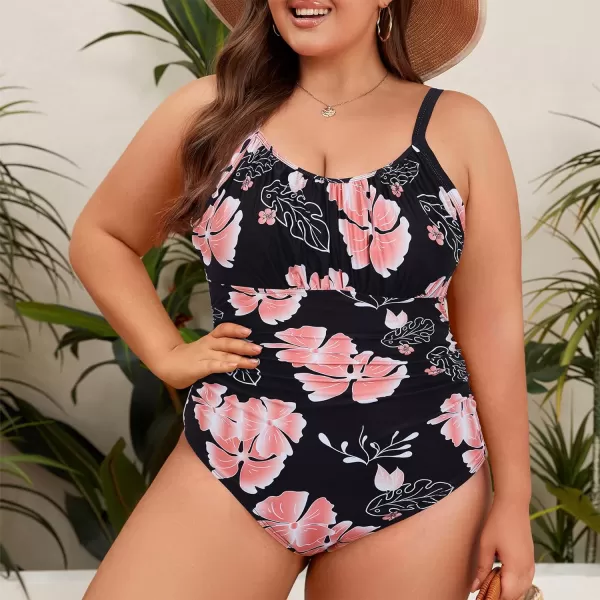 Zando Women Plus Size One Piece Swimsuit Women Tummy Control Bathing Suit Vintage Swim Suits Twist Front Ruched Swimwear