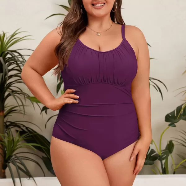 Zando Women Plus Size One Piece Swimsuit Women Tummy Control Bathing Suit Vintage Swim Suits Twist Front Ruched Swimwear