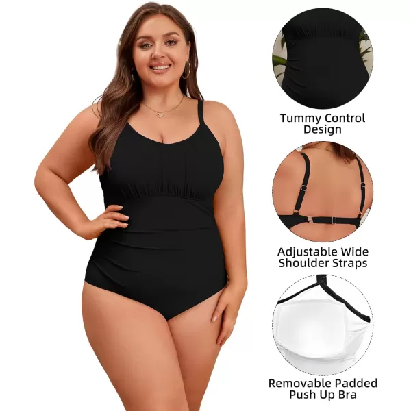 Zando Women Plus Size One Piece Swimsuit Women Tummy Control Bathing Suit Vintage Swim Suits Twist Front Ruched Swimwear