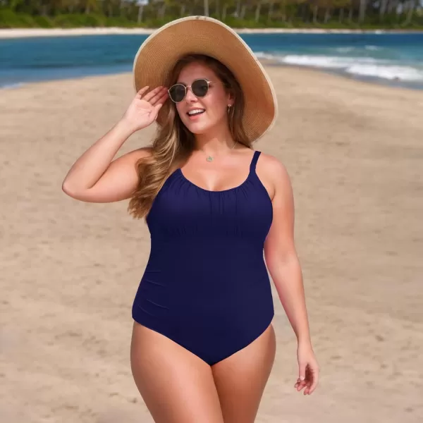 Zando Women Plus Size One Piece Swimsuit Women Tummy Control Bathing Suit Vintage Swim Suits Twist Front Ruched Swimwear