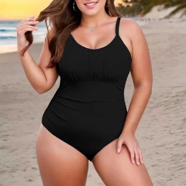 Zando Women Plus Size One Piece Swimsuit Women Tummy Control Bathing Suit Vintage Swim Suits Twist Front Ruched Swimwear