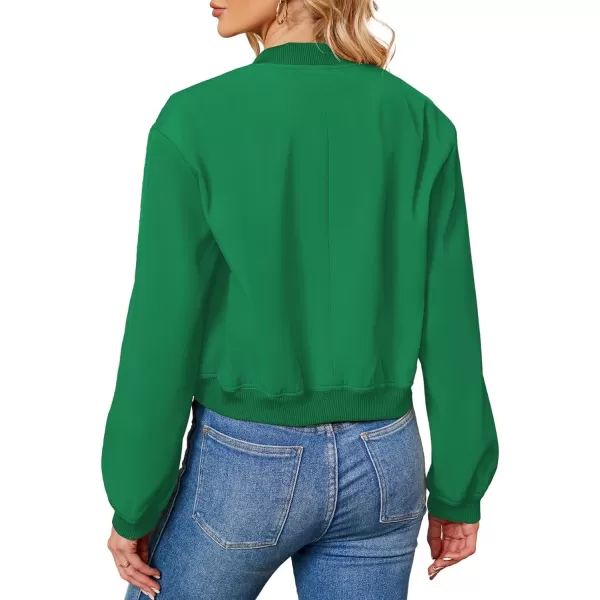 Zando Womens Bomber Jacket Button Down Short Cropped Jackets Long Sleeve Baseball Varsity Jacket Casual Jackets with Pockets