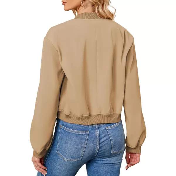 Zando Womens Bomber Jacket Button Down Short Cropped Jackets Long Sleeve Baseball Varsity Jacket Casual Jackets with Pockets
