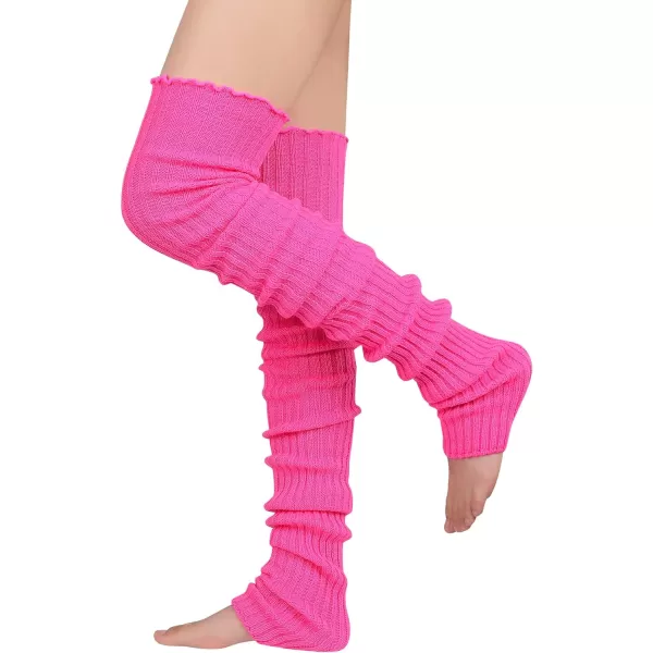 Zando Womens Fashion Warmers Adult Junior 80s Ribbed Knitted Long Socks for Party Sports Casual Socks)