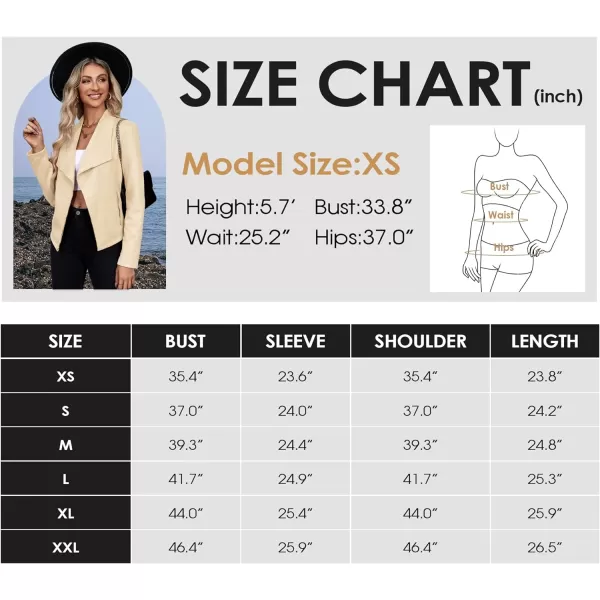 Zando Womens Faux Suede Jacket Open Front Womens Bomber Cropped Jacket with Pockets Outwear Long Sleeve Fashion Biker Jacket