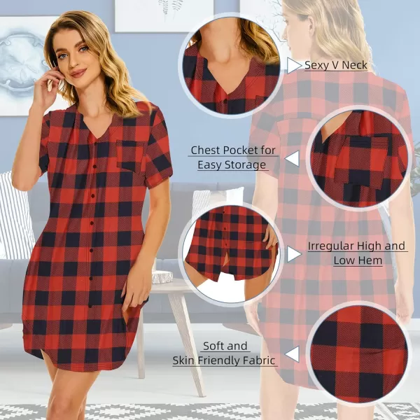 Zando Womens Nightgowns Cartoon Printed Sleep Shirts Cotton Night Gowns Casual Sleepwear Cute Pajamas Long Sleepdress