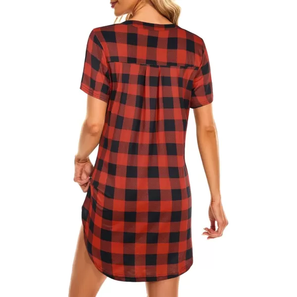 Zando Womens Nightgowns Cartoon Printed Sleep Shirts Cotton Night Gowns Casual Sleepwear Cute Pajamas Long Sleepdress
