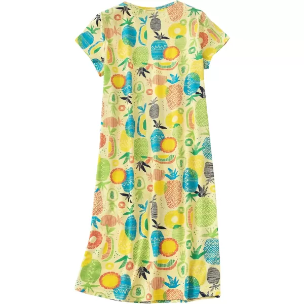 Zando Womens Nightgowns Cartoon Printed Sleep Shirts Cotton Night Gowns Casual Sleepwear Cute Pajamas Long Sleepdress