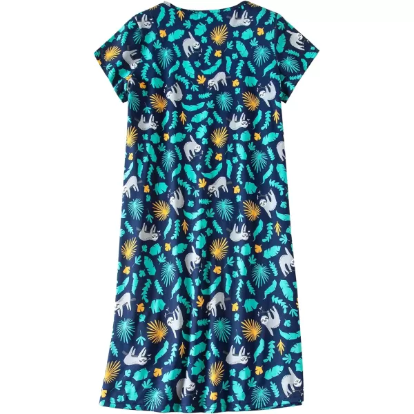 Zando Womens Nightgowns Cartoon Printed Sleep Shirts Cotton Night Gowns Casual Sleepwear Cute Pajamas Long Sleepdress