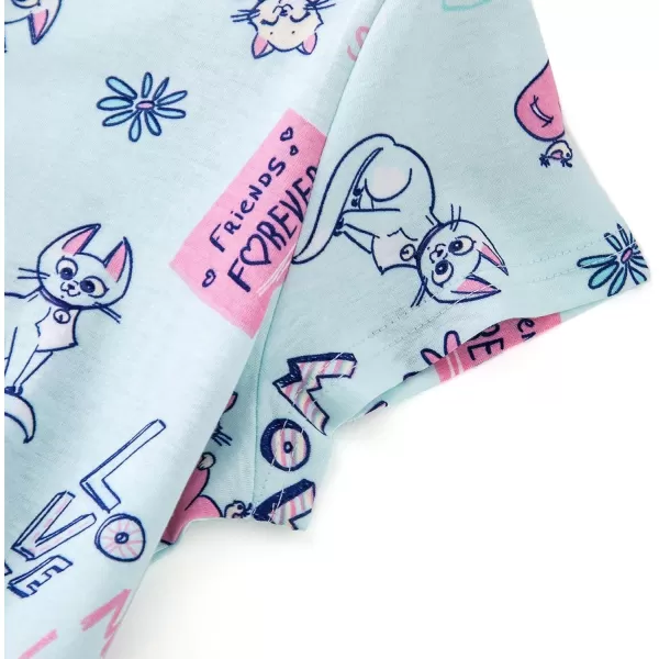 Zando Womens Nightgowns Cartoon Printed Sleep Shirts Cotton Night Gowns Casual Sleepwear Cute Pajamas Long Sleepdress