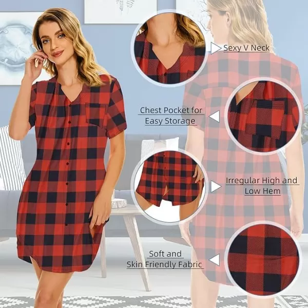 Zando Womens Nightgowns Cartoon Printed Sleep Shirts Cotton Night Gowns Casual Sleepwear Cute Pajamas Long Sleepdress