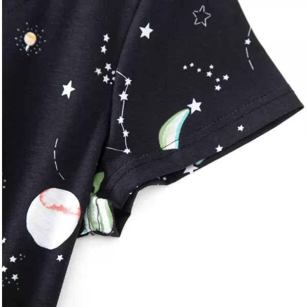 Zando Womens Nightgowns Cartoon Printed Sleep Shirts Cotton Night Gowns Casual Sleepwear Cute Pajamas Long Sleepdress
