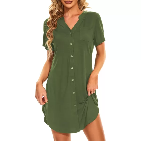 Zando Womens Nightgowns Cartoon Printed Sleep Shirts Cotton Night Gowns Casual Sleepwear Cute Pajamas Long Sleepdress