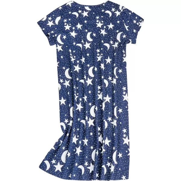 Zando Womens Nightgowns Cartoon Printed Sleep Shirts Cotton Night Gowns Casual Sleepwear Cute Pajamas Long Sleepdress
