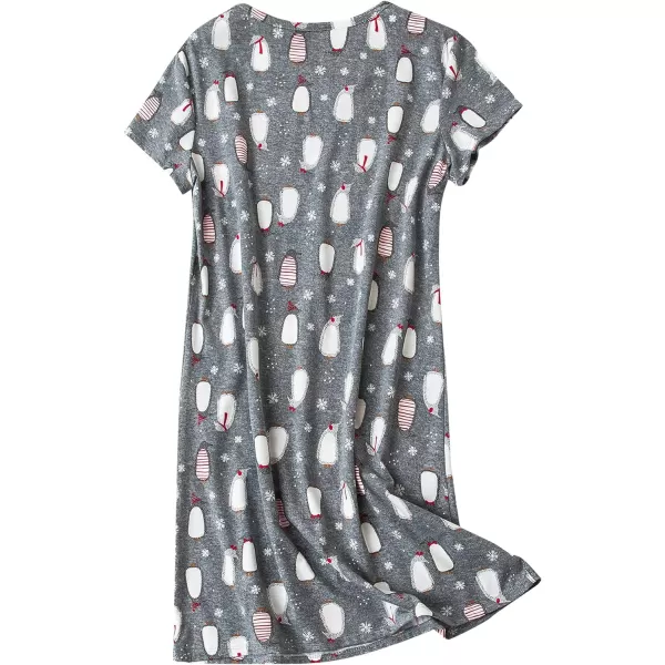 Zando Womens Nightgowns Cartoon Printed Sleep Shirts Cotton Night Gowns Casual Sleepwear Cute Pajamas Long Sleepdress