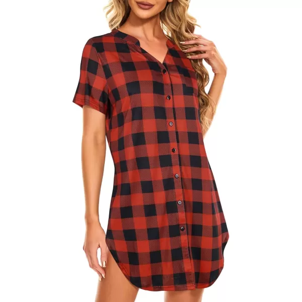 Zando Womens Nightgowns Cartoon Printed Sleep Shirts Cotton Night Gowns Casual Sleepwear Cute Pajamas Long Sleepdress