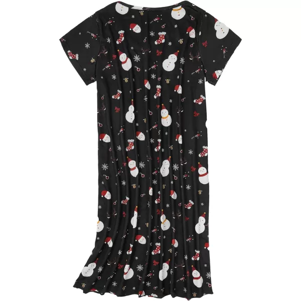 Zando Womens Nightgowns Cartoon Printed Sleep Shirts Cotton Night Gowns Casual Sleepwear Cute Pajamas Long Sleepdress