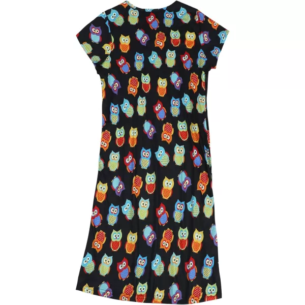 Zando Womens Nightgowns Cartoon Printed Sleep Shirts Cotton Night Gowns Casual Sleepwear Cute Pajamas Long Sleepdress