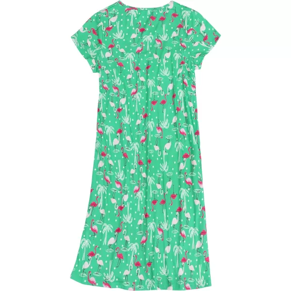 Zando Womens Nightgowns Cartoon Printed Sleep Shirts Cotton Night Gowns Casual Sleepwear Cute Pajamas Long Sleepdress
